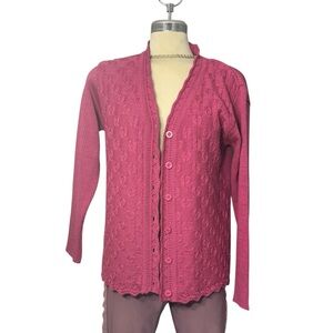 First Line Collection Women's Pink Cardigan Sweater Size 12